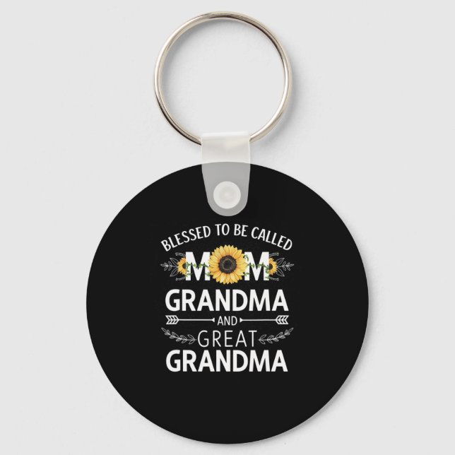 Mors dag välsignad med namnet Mamma Grandma Grea Nyckelring (Framsida)