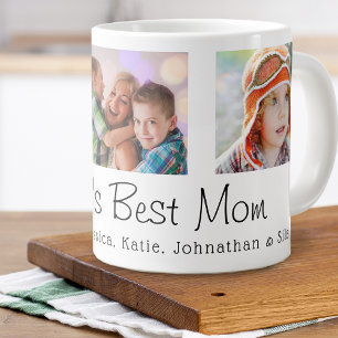 Mors dag Världens bästa mamma 3 bilder Jumbo Mugg
