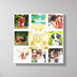 Mors dag Världens bästa mamma Familjefotocollage Canvastryck
