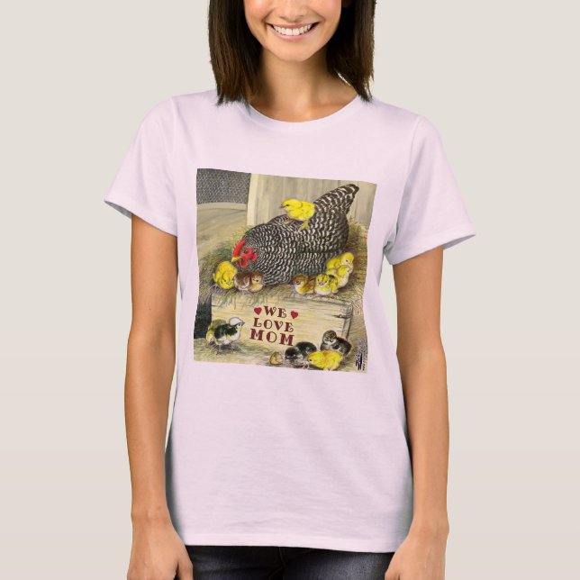 Mors dag: Vi älskar mamma! T-shirt (Framsida)