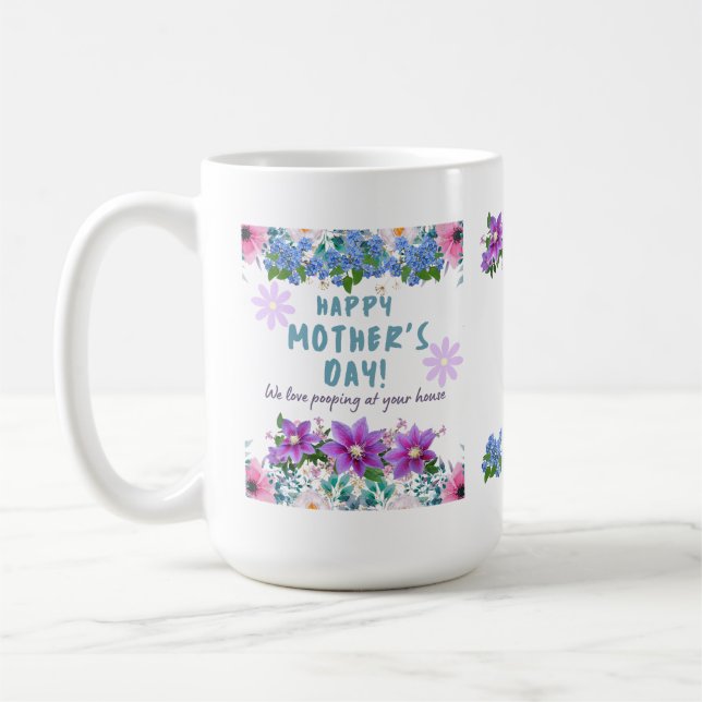 Mors dag vi kärlek poppar i ditt hus kaffemugg (Vänster)