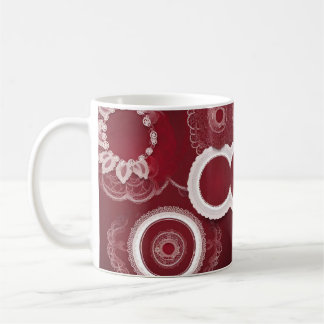 Mors dag Vintage Mörkröd Blommig Ai konst Kaffemugg