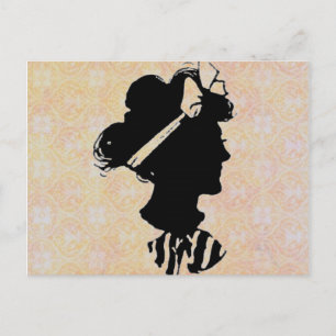 Mors dag Vintage Woman Silhouette Vykort