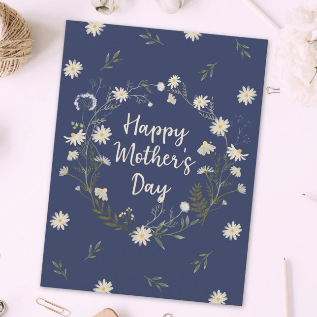 Mors dag vit blomma helg vykort (Close up)