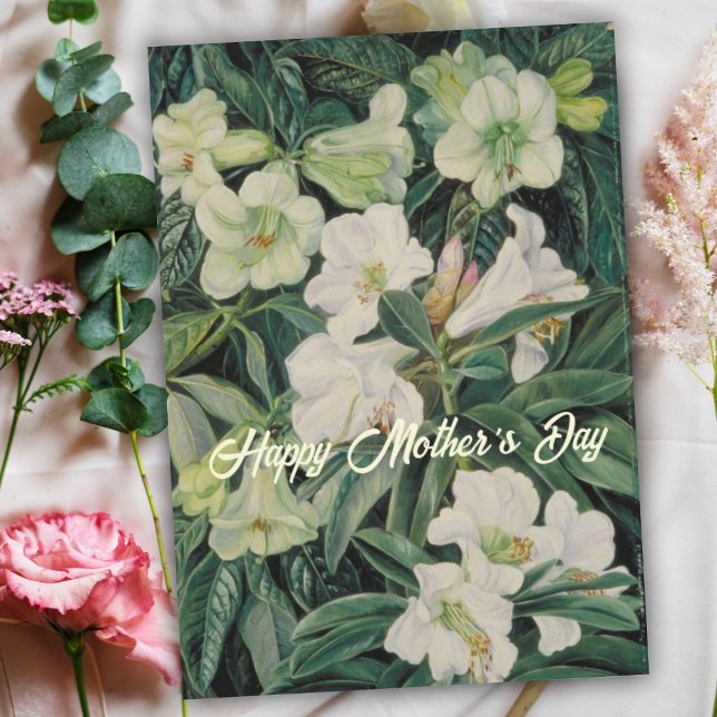 Mors dag Vita Blommor Julkort (Skapare uppladdad)