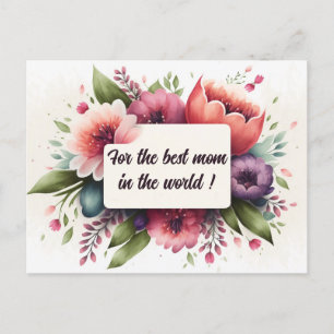 Mors dag vykort med Blommigt Bouquet-design
