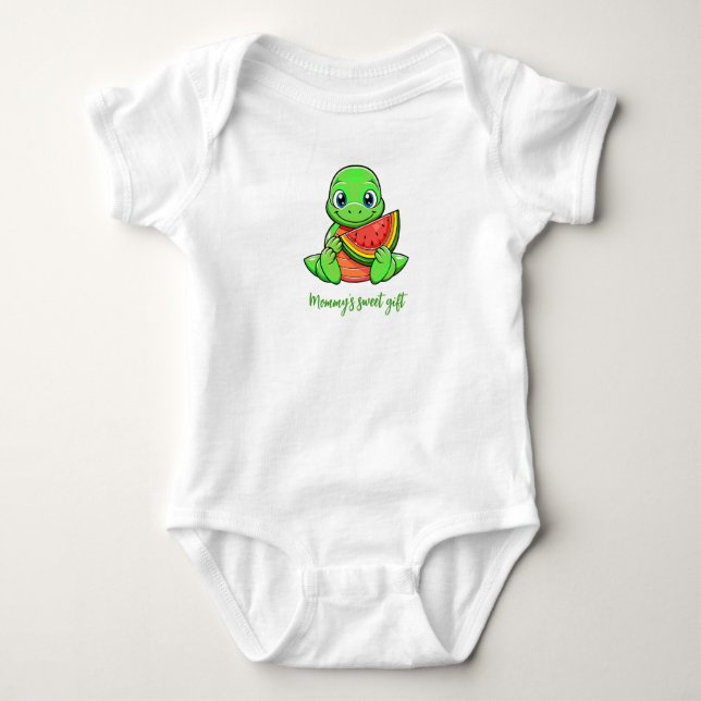 Mors dag Watermelon Baby Dragon Personlig. T Shirt (Framsida)