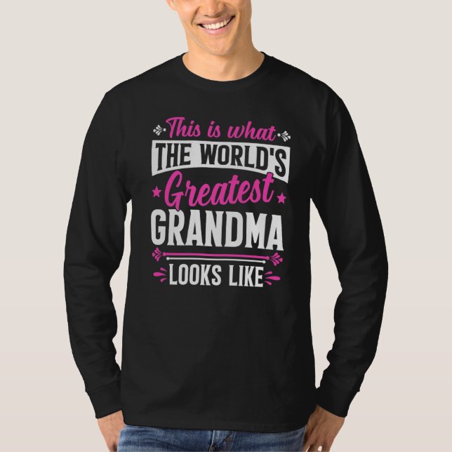 Mors dag What Världsmästare Grandma Ser L T Shirt (Framsida)