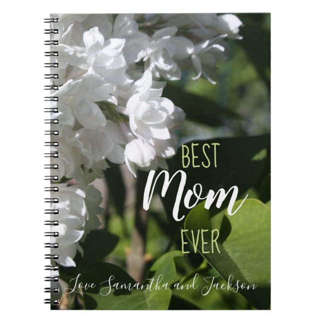 Mors dag White Lilacs Best Mamma någonsin Anteckningsbok (Framsidan)