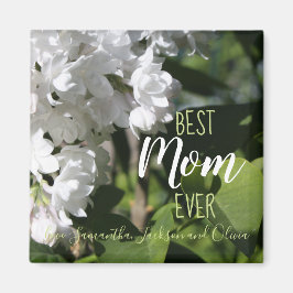Mors dag White Lilacs Best Mamma någonsin Magnet