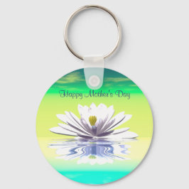 Mors dag White Vatten Lily Nyckelring