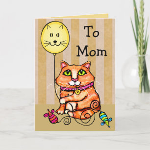 Mors daghälsningkort för katten som älskar mammor kort