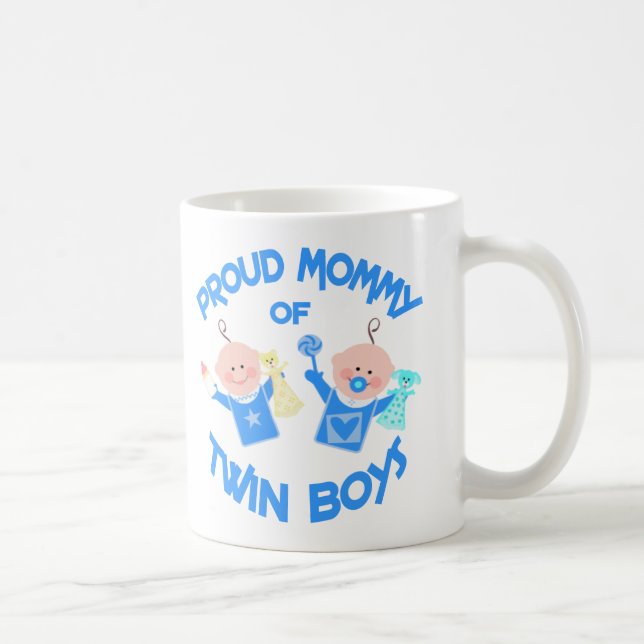Mors dagmamma av tvilling- pojkar kaffemugg (Höger)