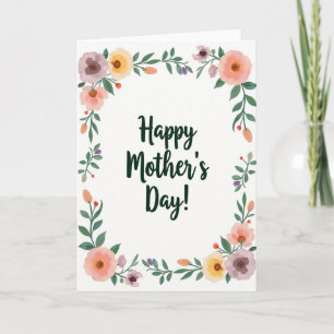 Mors dags blomstervattenfärgskort kort