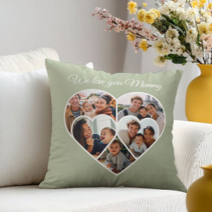 Mors dags fotokollage Hjärta Familjefoto Kudde