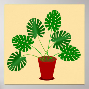 Mors dags Monstera-växt Poster