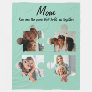 Mors dagskustomgift för mamma - 4 foto fleecefilt