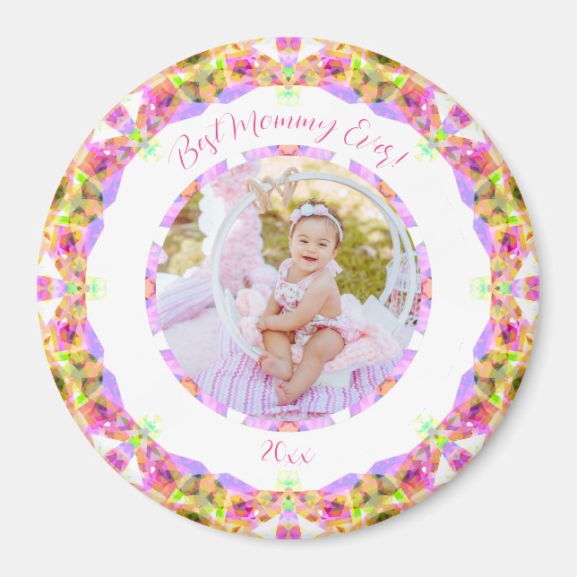 Mor's Day Best Mamma ever Baby Child Photo Gift Magnet (Framsidan)