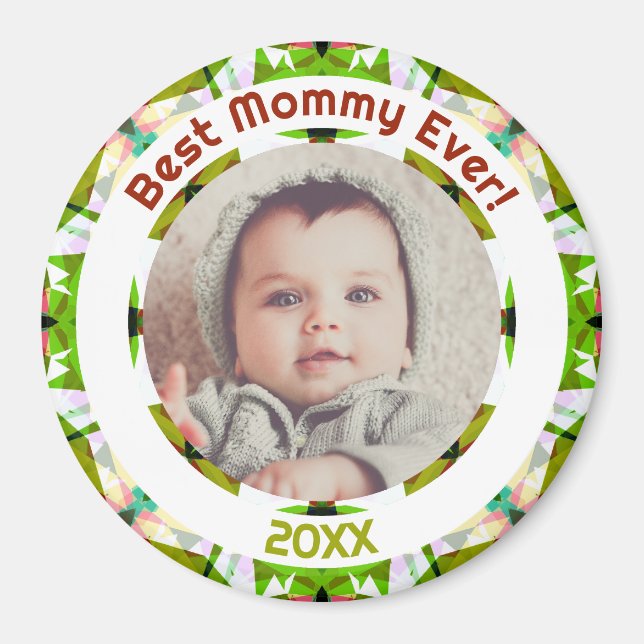Mor's Day Best Mamma ever Pojke Photo Gift Magnet (Framsidan)