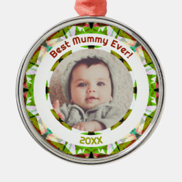 Mor's Day Best Mummy Your Baby Kids Photo Gift Julgransprydnad Metall