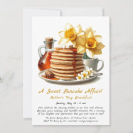 Mor's Day Breakfast - Pancakes & Daffodils Inbjudningar