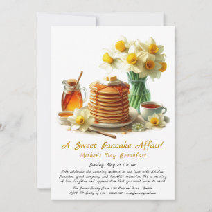 Mor's Day Breakfast - Pancakes & Daffodils Inbjudningar