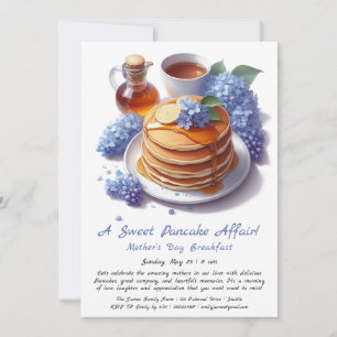 Mor's Day Breakfast - Pancakes & lilac Inbjudningar