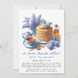 Mor's Day Breakfast - Pancakes & lilac Inbjudningar