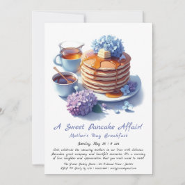 Mor's Day Breakfast - Pancakes & lilac Inbjudningar