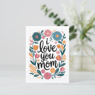 Mor's Day Card Lycklig Mor's Day Gift Blommigt Vykort