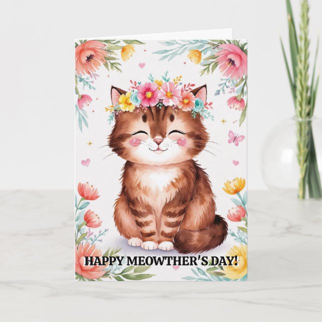 Mors Day från Cat Funny Cute Card Helgkort (Framsida)