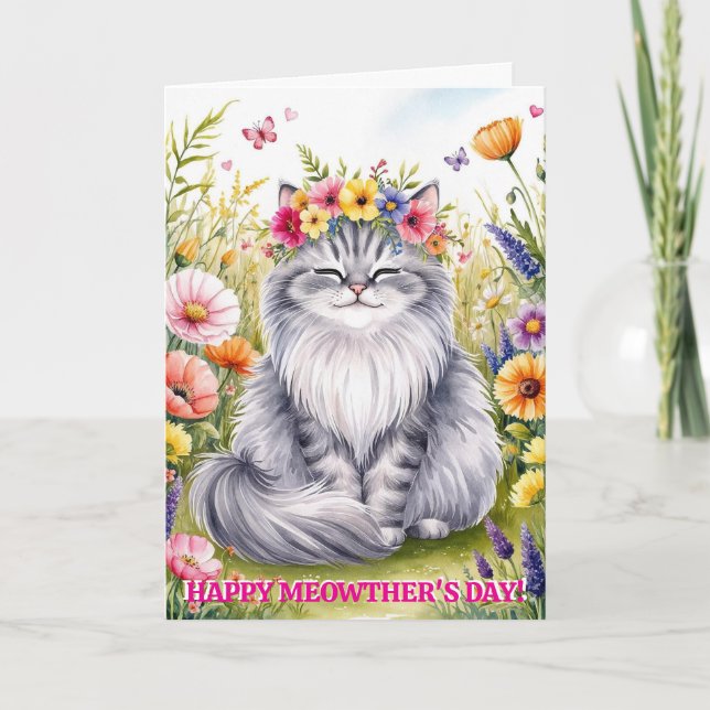 Mors Day från Cat Funny Cute Card Helgkort (Framsida)