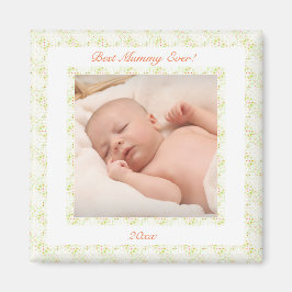 Mor's Day Grönt Best Mummy Morsa Aldrig Photo Gift Magnet