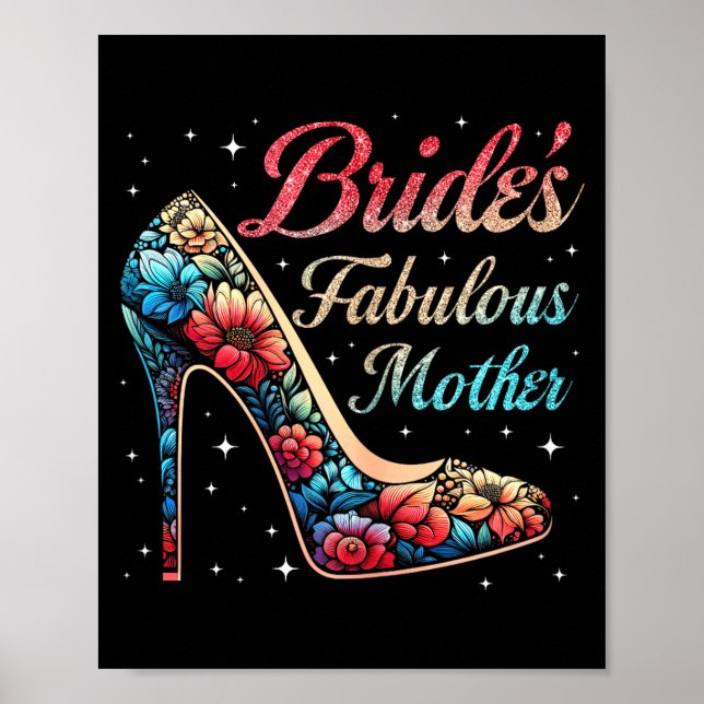 Mors fantastiska brud blommig lycklig bröllop poster (Framsidan)