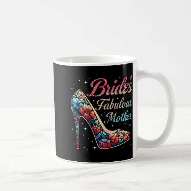 Mors fantastiska brud Blommig lycklig bröllopsdag Kaffemugg (Höger)