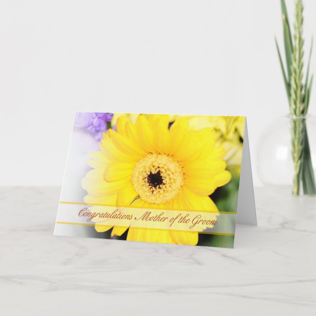 Mors gratulationskort till brudgummen med blommöns kort (Framsida)