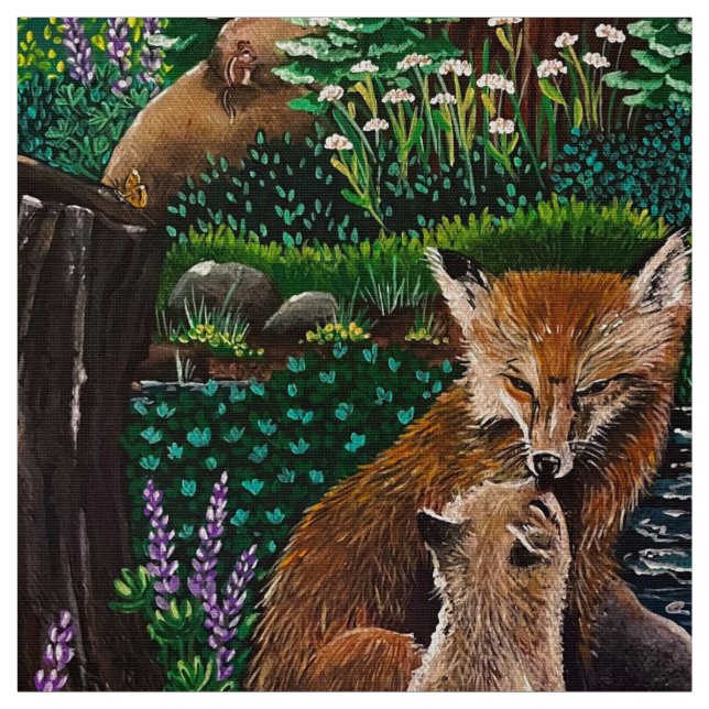 Mor's Kärlek Fox Fabric Tyg (Provkarta)