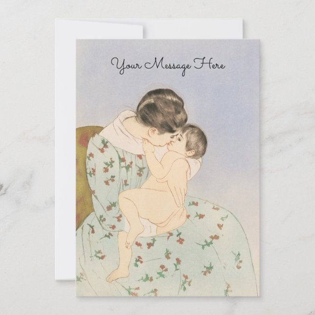 Mor's Kiss illustration av Mary Cassatt - Mamma Tack Kort (Framsida)
