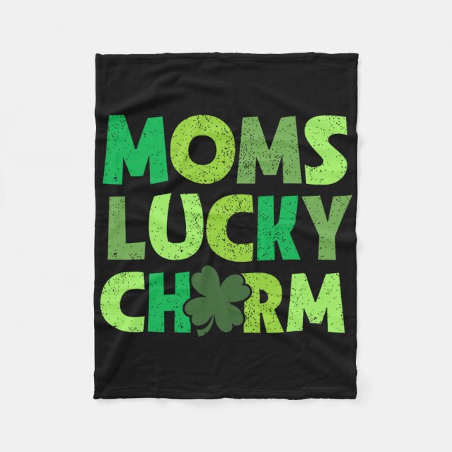 Mors Lucky Charm Irländska Klöver Barn Pojke Flick Fleecefilt (Framsidan)