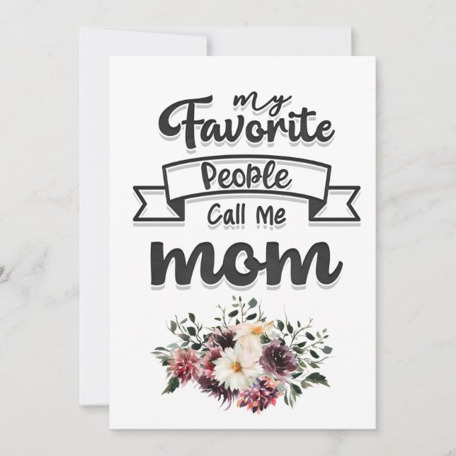 Mors present Mina favoritpersoner kallar mig mamma Inbjudningar (Framsida)