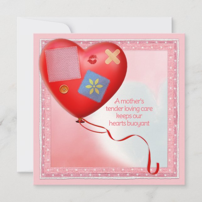Mors TLC-hjärteballong-kort Kort (Framsida)