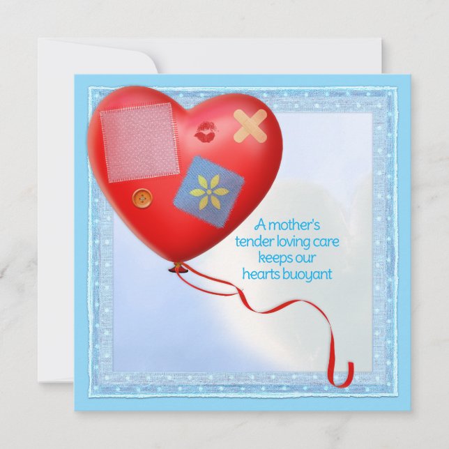 Mors TLC-hjärteballong-kort Kort (Framsida)