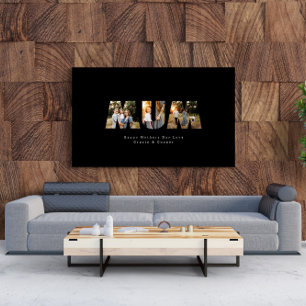 Morsa 3 fotomodern elegant svart mors dag poster