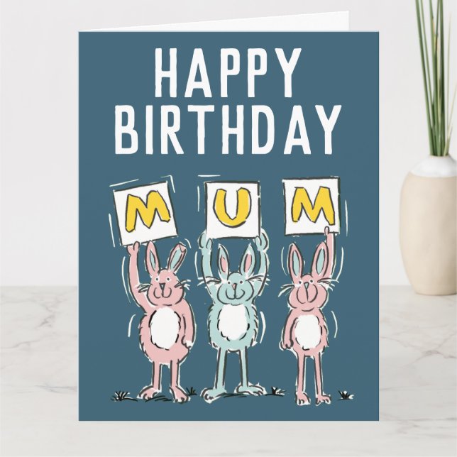 Morsa Birthday med Cute Rabbits Kort (Framsida)