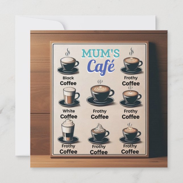 Morsa Cafe Postcard Inbjudningar (Framsida)