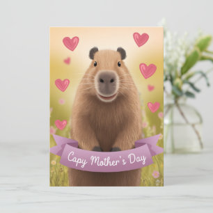 Morsa Cute Capybara Gift--kort för Mors dag
