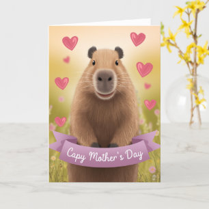 Morsa Cute Capybara Gift--kort för Mors dag Kort