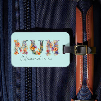 Morsa Extraordinaire Blommigt Typografi Bagagebricka