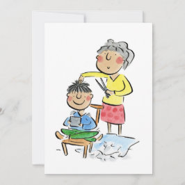 Morsa hårcut inbjudningar