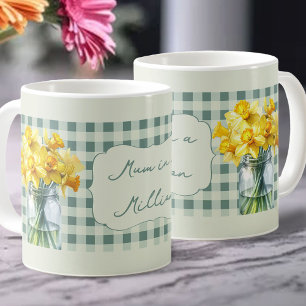 Morsa i en miljon Grönt Daffodils i Burk Kaffemugg